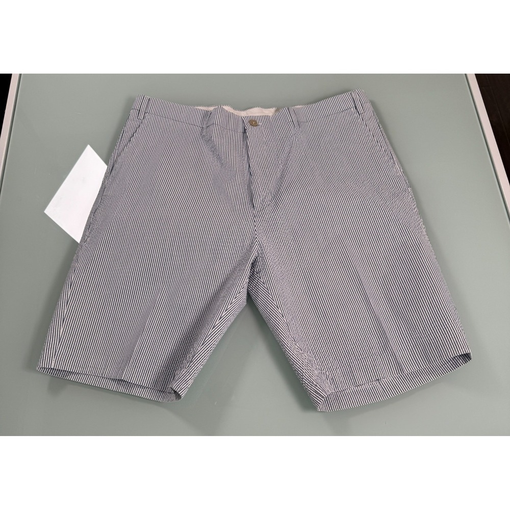 Britches Seersucker Chino Shorts Men's 38x10 Blue & White‎ Stripe Preppy